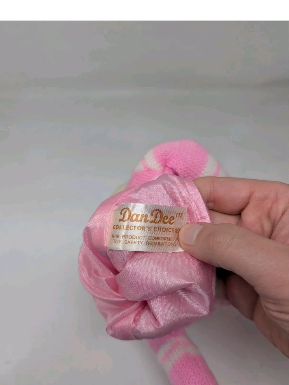 Soft Pink Striped Sock Monkey Hand Puppet - Kids Toy